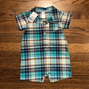 SOLD NWT- Carter’s Plaid Outfit - Onesie